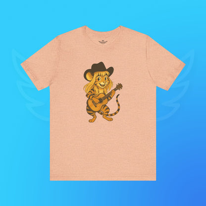 Jenny die Tigermaus - Das Original! Adorable Guitar Playing Tiger Tee, Cute Animal Shirt, Gift for Music Lovers, Fun Summer Top
