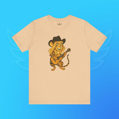 Jenny die Tigermaus - Das Original! Adorable Guitar Playing Tiger Tee, Cute Animal Shirt, Gift for Music Lovers, Fun Summer Top