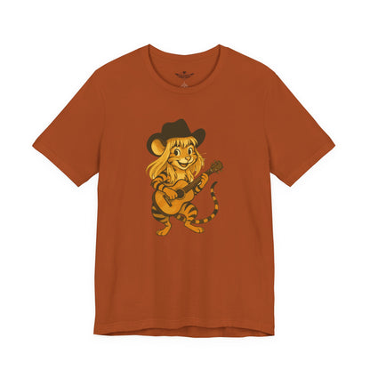 Jenny die Tigermaus - Das Original! Adorable Guitar Playing Tiger Tee, Cute Animal Shirt, Gift for Music Lovers, Fun Summer Top